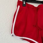 ZARA  contrast piping shorts sporty old school style red Sz small Photo 3