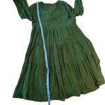 Maeve Anthropologie Tiered Mini Dress Long Sleeve Casual Green S Photo 8