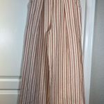 ZARA TRF Collection  Stripe Wide Leg Tan/Dark Red Pants Size XS EUC #5834 Photo 0