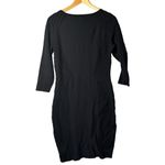 H&M  Dress Womens Large Black‎ 3/4 Sleeve Fitted Knit Sweater Bodycon Stretch Photo 1