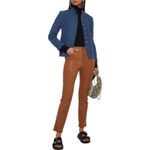 Nili Lotan French Army Appliquéd Cotton Linen Blend Twill Jacket Size‎ XS Blue Photo 3