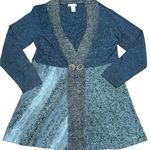 Orvis 🧶✨  V-Neck Snap Cardigan Sweater | Women’s Large | Gray-Blue Wool Blend Photo 1