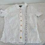 J.Crew  Smocked button-up shirt in cotton-blend voile size M Photo 9
