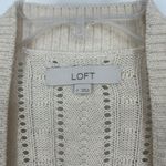 Loft  Bobble Cardigan Beige Open Front Long Balloon Sleeves Open Knit Size S Photo 9