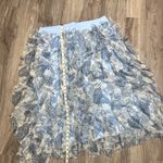 Cato Light Blue and White Layered Maxi Skirt Photo 5