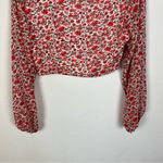 Showpo Rose Floral Long Sleeve Crop Top Red Size 6 Photo 3