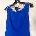 Marchesa Notte Dress Floral Bird Embroidered Mesh Mermaid Maxi Blue 4 NWT Photo 3