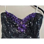 Vintage 80s Flirtations by Alfred Angelo Black Purple Sequin Prom Dress Party S Photo 3