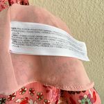 Mango  Ruched off shoulder Floral Pink Boho Dress Slit Size 4 Photo 7