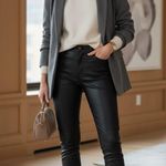 Spanx NEW  Black Faux Leather Ankle Skinny Pant Small Petite Quiet Luxury Capsule Photo 0