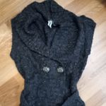 BKE  S Smart Knit Sleeveless Button Accent Belted Cardigan Sweater in Graphite Photo 1