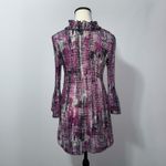 Sunny Leigh Purple Abstract Print button down dress Women's Size Small Photo 1