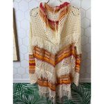 POL  Cream and Orange Hooded Knit Fringe Sweater - Size - Large Photo 1