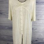 Melissa Tunic Top Womens 16W Crinkle Texture Button Detail Zip Back Ivory USA Photo 1