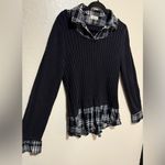 Style & Co . Layered Black & Plaid Collared Sweater | Shirt Photo 2