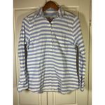 Old Navy  Top Womens Medium Blue Striped Oxford Popover Tunic Coastal Preppy Photo 2