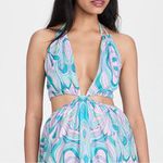 NWT PLAYA LUCILA Cutout Halter Printed Dress Green Small Photo 53