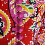 Boden Evangeline Linen Tunic Dress in Red Pop Mexican Paisley Size 4 petite Photo 14