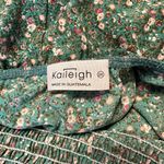 Kaileigh Kaleigh Malia Maternity Ruffle Sleeve Maxi Dress in Teal Green Floral size 2X Photo 10