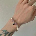 Handmade “Meredith” Purple Pearl Bracelet Stretch Elastic Floral Bead Classic Photo 7