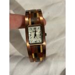 Trend Z Women's Square Face Watch Mixed Wood & Copper Tone Bangle Cuff Japan Mvt Brown Photo 6