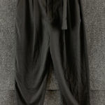 Mango  Women's Belted Tapered Leg Pants Formal Office Black Size 2 NWOT Photo 0