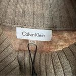 Calvin Klein NWT Tan Leather Buckle Cowl Neck Poncho Sweater Large/Extra Large Photo 5