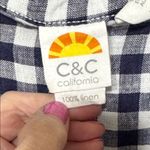 C&C California  Navy and White Checkered Linen Shirt Photo 1