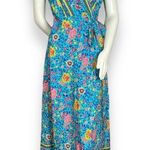 PRETTYGARDEN Wrap Dress Blue Floral Women Size Medium Short Sleeve Summer Spring Photo 0