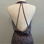 Avec Les Filles  Floral Print Sleeveless Wrap Dress Size Medium Navy Combo‎ Midi Photo 5