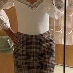 GB Brown, Black, and White Checkered  skirt Photo 1