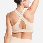Yummie 1X 2X Longline Cross Back Bralette Nylon Seamless Pullover Tan Beige Bra Photo 1
