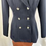Vintage Brioche California Double Breasted Pinstripe Blazer Blue Women7/8 Office Black Size undefined Photo 1
