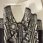TOPIN Womens Geometric Aztec Print Waterfall Cardigan Sweater Black White M Size M Photo 6