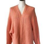 Free People NWOT Nightingale Cardigan Peach Oversize XS Photo 6