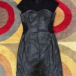 Guess Black Lace Cutout Faux Leather Dress Sweetheart Neckline Cap Sleeves 2 Photo 1