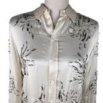 ZARA  Button Up Blouse XS Cream Embellishments Beading New Photo 8