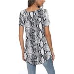 Popyoung Plus Size 3XL Snakeskin Blouse Tunic Rayon Spandex Top White Photo 2