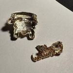 Lot Of 2 Brooch Pins #1 Teacher & Christmas Holiday School Bus Gold Tone Photo 6