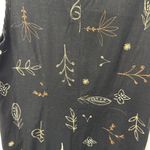 Talbots Petites Black Linen Rayon Sleeveless Floral Print Midi Dress 4P Photo 3