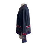 Coldwater Creek Shirt Jacket Womens Sz Large Black Bohemian Southwestern Denim Photo 6