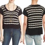Free People  Black Cream StripedSweater Sz Small Photo 0
