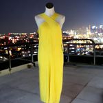 Cyrus NWT Devotion By  Ribbed Halter Neckline Stretch Midi Dress Yellow XL Photo 2