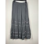 J Gee Womens Gray Crinkle Maxi Skirt M Tiered Boho Festival Hippie Fairy Grunge Size M Photo 2