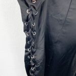 NBD  Jasmine Midi Dress Black Satin Lace Up Photo 6