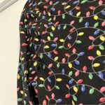 Ugly Christmas Sweater turtleneck black Christmas lights mock neck holidays Size M Photo 3