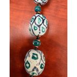 Boho Chic Beaded Necklace‎ White Green Geometric Handmade Fashion Jewelry Photo 3