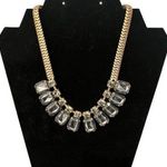 Vintage Estate Gold Tone Gray Faceted Stones Necklace Choker Photo 0