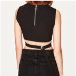 ZARA  black size medium crop tank top vest cutout with adjustable back strap Photo 1