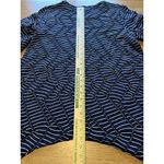 Chico's  Zenergy Tunic Top Size 1 Blue‎ White Striped Shark Bite Hem Pleated Photo 6